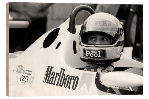 Cuadro de madera Ayrton Senna, Silverstone 1983