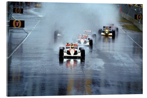 Acrylglasbild Ayrton Senna führt vor Gerhard Berger, Adelaide 1991