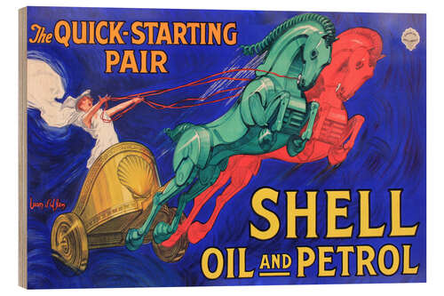 Trätavla Shell oil and Petrol