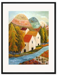 Gerahmter Kunstdruck Herbstlandschaft