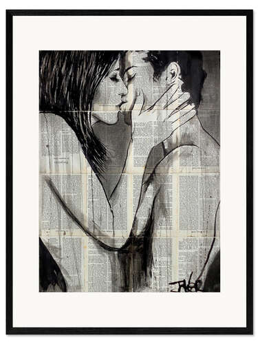 Inramat konsttryck Traces of a kiss