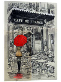 Tableau en verre acrylique  Café de France - Loui Jover