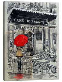 Stampa su tela  Café in Francia - Loui Jover