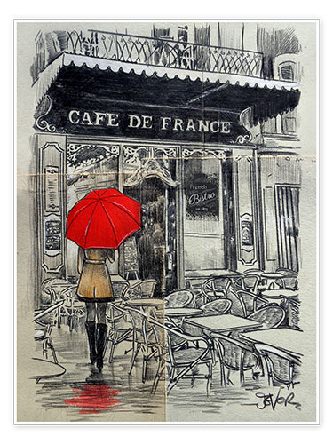 Plakat Café in France