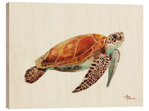 Wood print Turtle