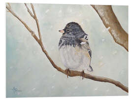 Foam board print Bird in the Snowstorm