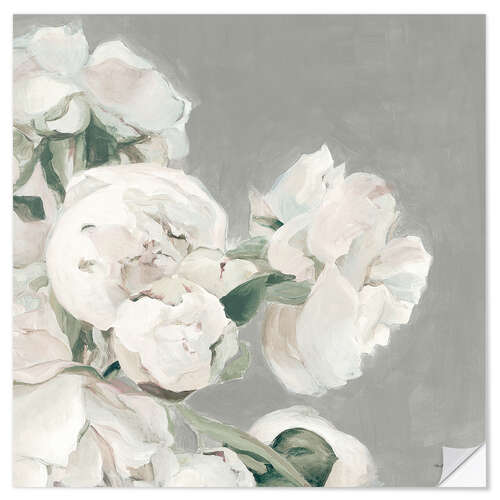 Wall sticker Peonies on gray