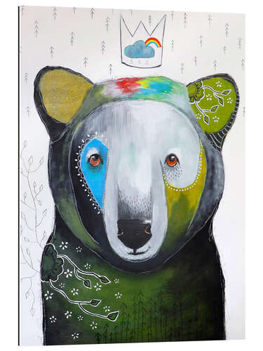 Quadro em plexi-alumínio Urso colorido