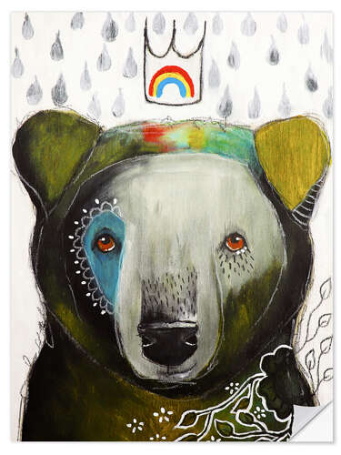 Selvklebende plakat Rainbow bear