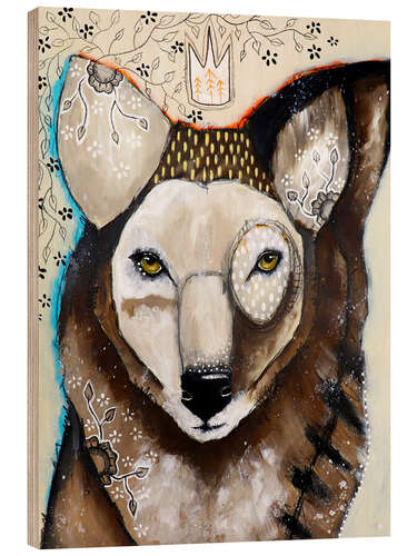Quadro de madeira Sussurros lobo