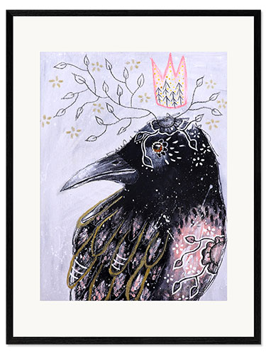Ingelijste kunstdruk Crow Princess