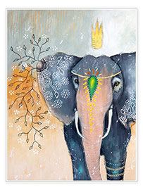 Wall print  Elephant Princess - Micki Wilde