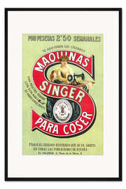 Gerahmter Kunstdruck Singer-Nähmaschinen (Spanisch)