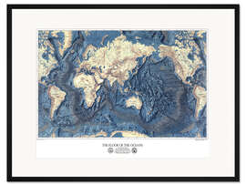 Gerahmter Kunstdruck Relief des Meeresbodens (Englisch)