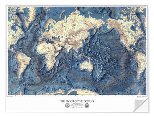 Selvklebende plakat The floor of the oceans