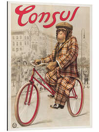 Magnettafel Zirkusplakat Consul – Schimpanse auf einem Rad