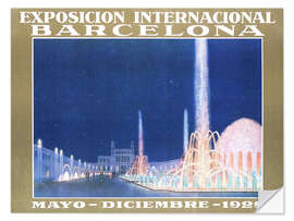 Selvklebende plakat International Exhibition of Barcelona