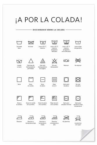 Wall sticker Washing and Care Symbols (Spanish)