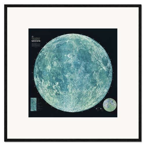 Plakat artystyczny premium w ramie Moon map