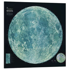 Magnettafel Mondkarte (Englisch)