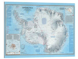 Tableau en plexi-alu Carte de l’Antarctique (anglais)