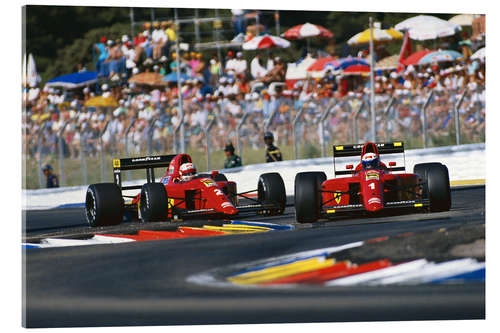 Acrylic print Alain Prost leads team-mate Nigel Mansell, 2004