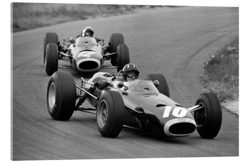 Stampa su vetro acrilico Hill leads Stewart at the Dutch Grand Prix, Zandvoort 1965