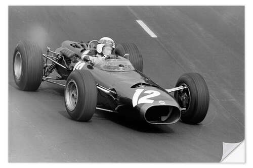 Selvklebende plakat Jackie Stewart, BRM P261, French Grand Prix, Clermont-Ferrand 1965