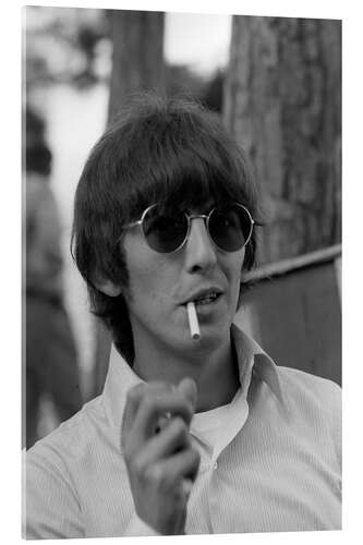 Akrylbillede George Harrison with cigarette, Monte Carlo 1966