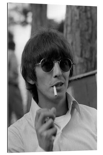 Quadro em plexi-alumínio George Harrison com cigarro, Monte-Carlo 1966