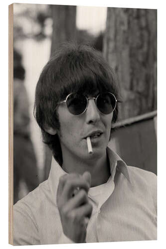 Tableau en bois George Harrison avec une cigarette, Monte-Carlo 1966