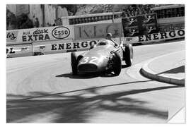 Muursticker Juan Manuel Fangio, Maserati 250F, Monaco Grand Prix, 1957