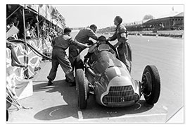 Sticker mural Fangio, Alfa Romeo, pitstop, British Grand Prix 1950