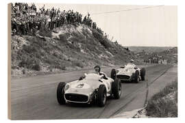 Puutaulu Fangio leads Moss, Dutch Grand Prix. Zandvoort 1955