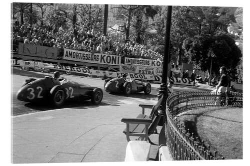 Acrylglas print Gregory leads Fangio both in the Maserati 250F, 1957 Monaco Grand Prix