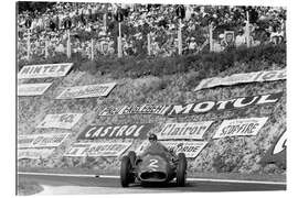 Galleritryk Juan Manuel Fangio, Maserati 250F, French Grand Prix, Rouen-Les-Essarts 1957