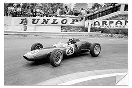 Selvklebende plakat Jim Clark, Lotus 21, Monaco Grand Prix 1961