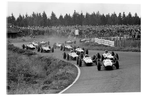 Cuadro de metacrilato Bandini leads Clark and Gurney, German Grand Prix, Nurburgring 1964