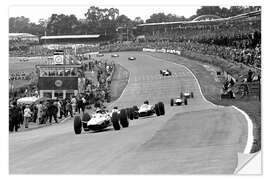 Selvklebende plakat 1964 British Grand Prix victory lap