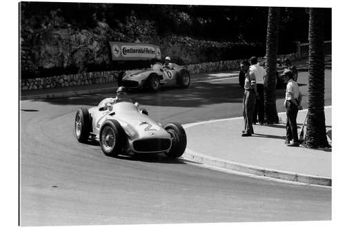 Galleritryk Fangio leads Moss, 1955 Monaco Grand Prix