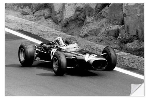 Sticker mural Jackie Stewart, BRM P261, Grand Prix de France, Clermont-Ferrand 1965