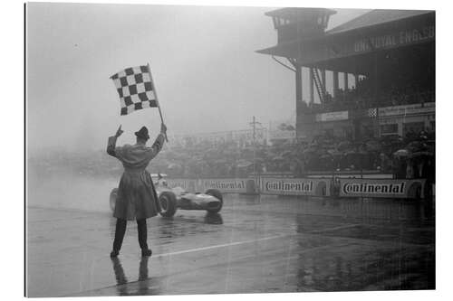 Gallery print Jackie Stewart, chequered flag for victory at German GP 1968