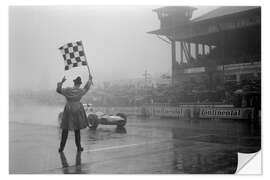 Wandsticker Jackie Stewart, Zielflagge zum Sieg, Nürburgring 1968