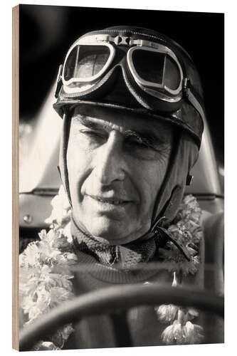 Wood print Juan Manuel Fangio