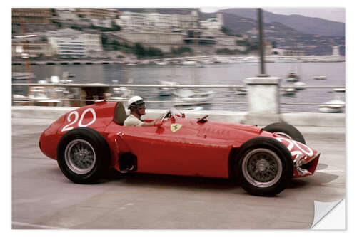 Sticker mural Eugenio Castellotti en Lancia-Ferrari, Grand Prix de Monaco 1956