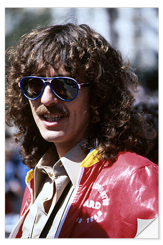 Selvklebende plakat George Harrison, Long Beach Grand Prix, 1978