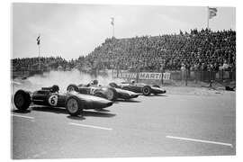 Quadro em acrílico  Jim Clark, Graham Hill e Bruce McLaren, Zandfoort 1963