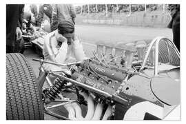 Sticker mural Jim Clark et sa Lotus 49 Ford, Zandvoort 1967