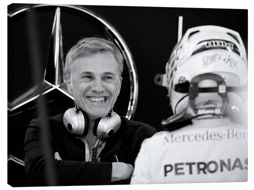 Canvas print Christoph Waltz und Lewis Hamilton, F1 World Championship, Texas, USA 2016