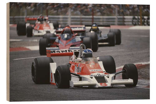 Holzbild Patrick Tambay vor Niki Lauda, F1 French GP 1978